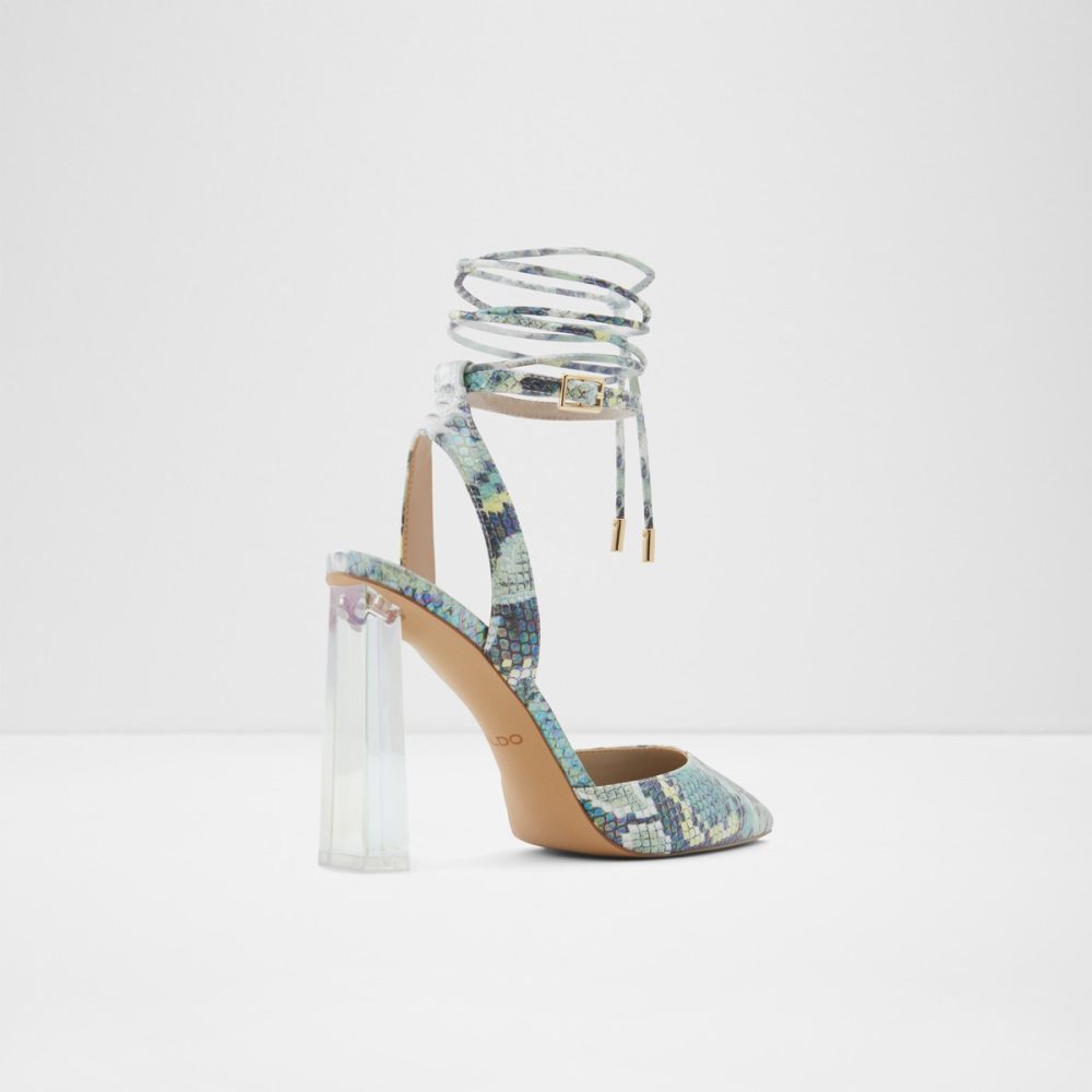 Light Green Aldo Tilah Strappy Heeled Block Heels | 25ASNWDGB