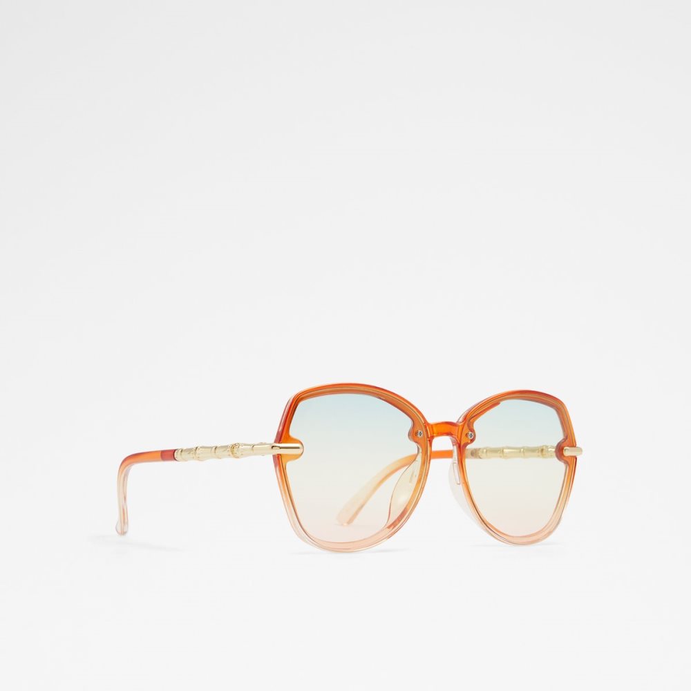 Light Orange Aldo Cortegaca Round Sunglasses | 19OYLZVCG