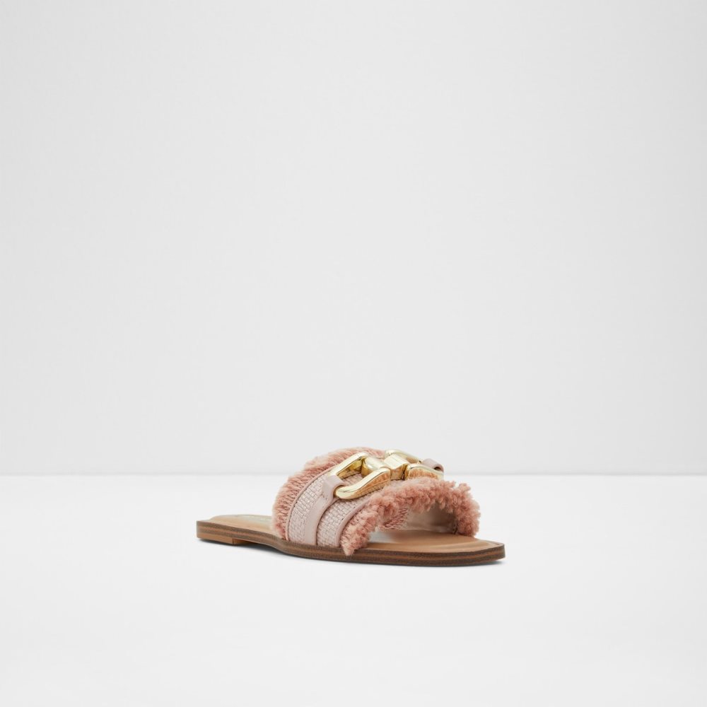 Light Pink Aldo Fringie Slide Sandal Sandals | 73KQWPVFR