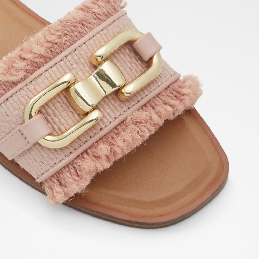 Light Pink Aldo Fringie Slide Sandal Sandals | 73KQWPVFR