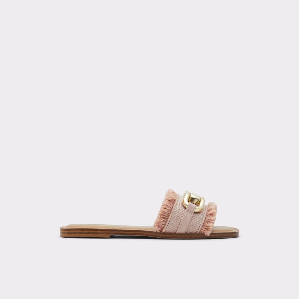 Light Pink Aldo Fringie Slide Sandal Sandals | 73KQWPVFR