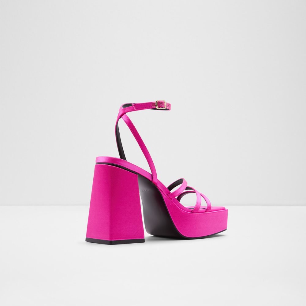 Light Pink Aldo Landabriver Strappy Heeled Sandal - Plateforme Platform Shoes | 08JOZACYI