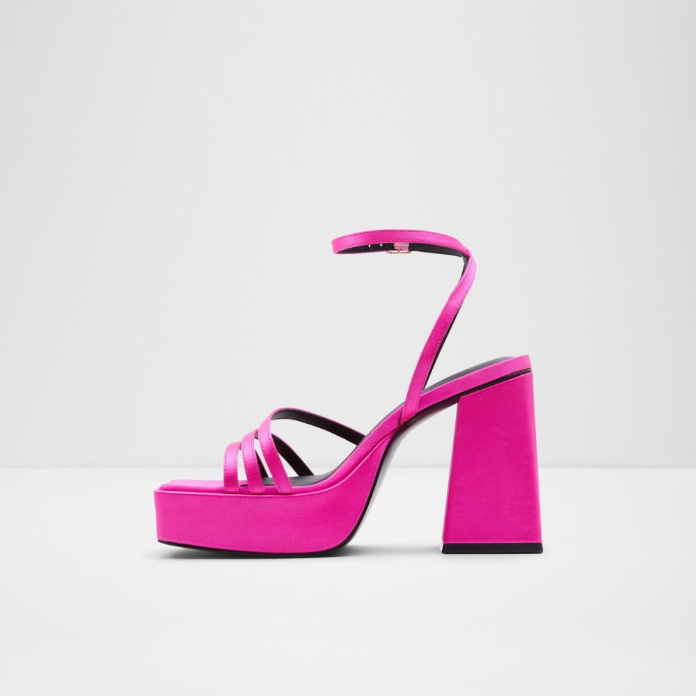 Light Pink Aldo Landabriver Strappy Heeled Sandal - Plateforme Platform Shoes | 08JOZACYI