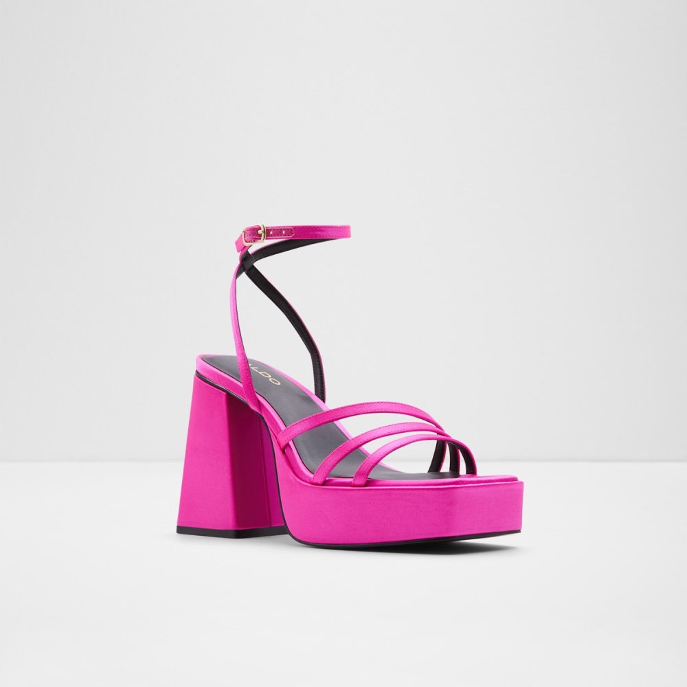 Light Pink Aldo Landabriver Strappy Heeled Sandal - Plateforme Platform Shoes | 08JOZACYI