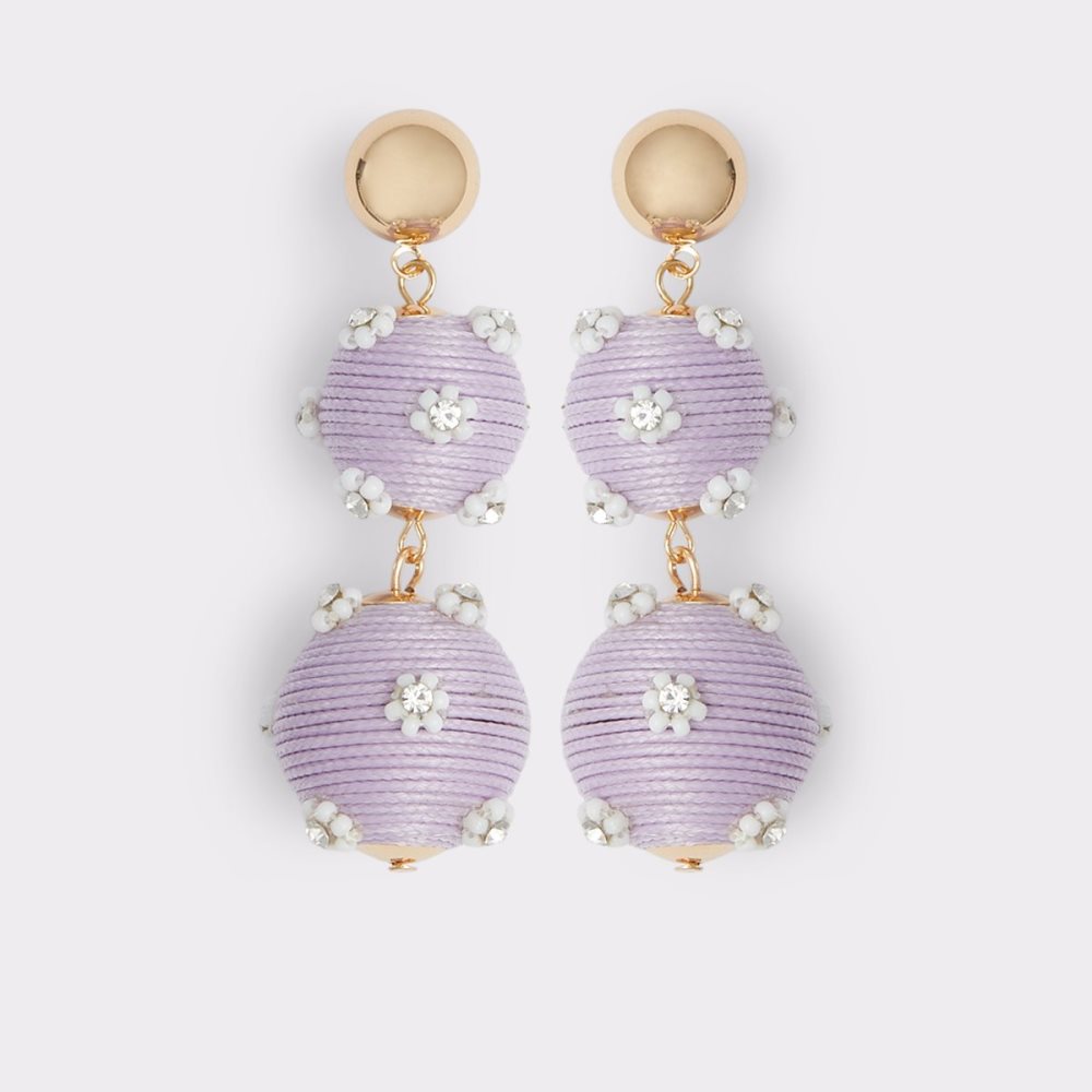 Light Purple Aldo Emblem Statement Earrings | 49EBPRQLI