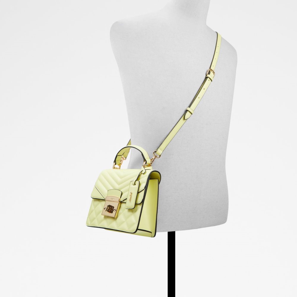 Light Yellow Aldo Cottin Top Handle Handbag | 92HTFJCSO