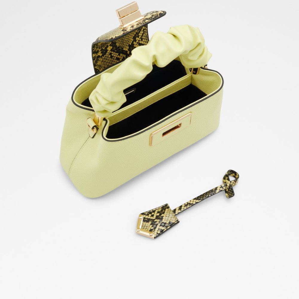 Light Yellow Aldo Snakie Top Handle Handbag | 98UJVDEGS