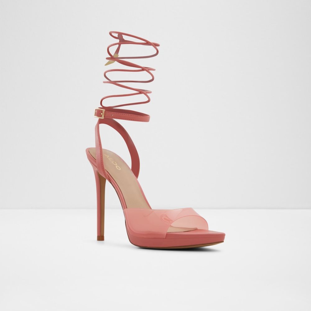 Pink Aldo Docilla Strappy Heeled Sandal - Stiletto Platform Shoes | 68WGYEOBX