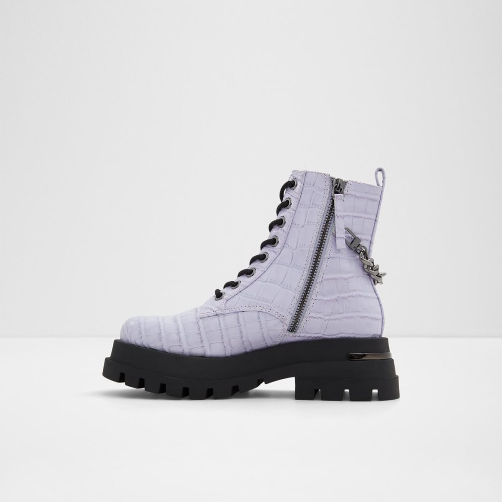 Purple Aldo Grandeur - Lug Sole Combat Boots | 39RMUJZOX