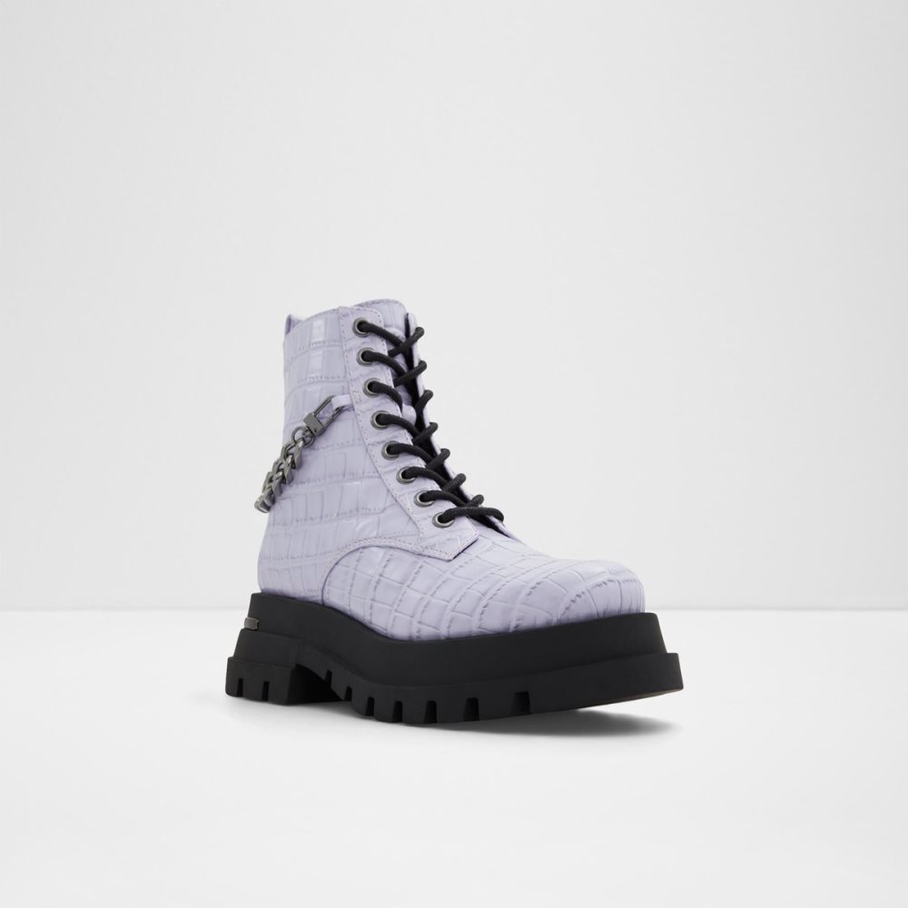 Purple Aldo Grandeur - Lug Sole Combat Boots | 39RMUJZOX