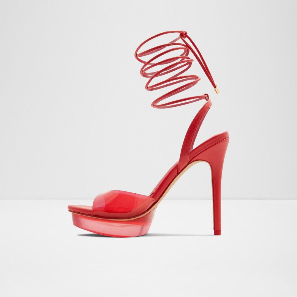 Red Aldo Bossis Heeled Sandal - Stiletto Platform Shoes | 96YKOPZTR