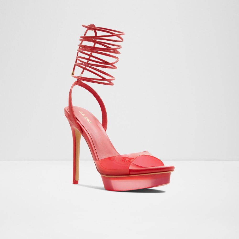 Red Aldo Bossis Heeled Sandal - Stiletto Platform Shoes | 96YKOPZTR