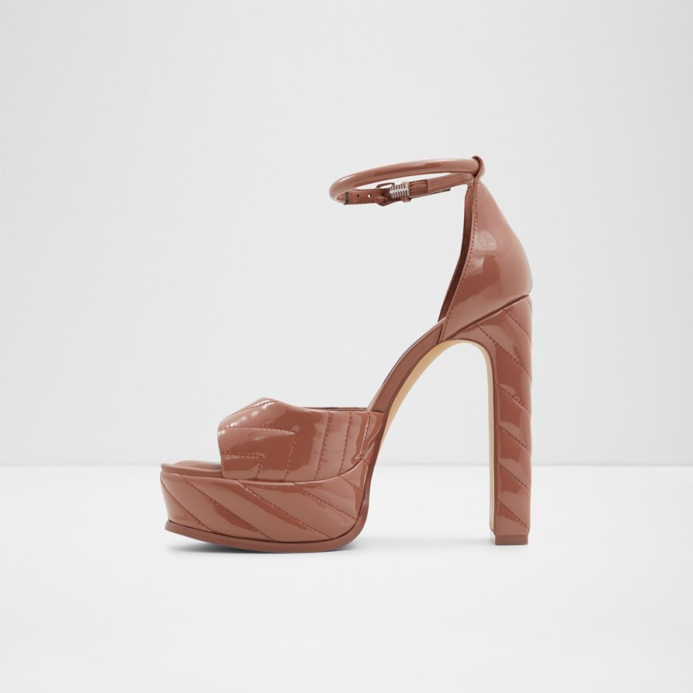 Red Aldo Milena Strap Heeled Sandal - Plateforme Platform Shoes | 39FMIPBNJ