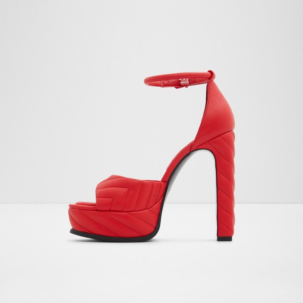 Red Aldo Milena Strap Heeled Sandal - Plateforme Platform Shoes | 49GTZHROK