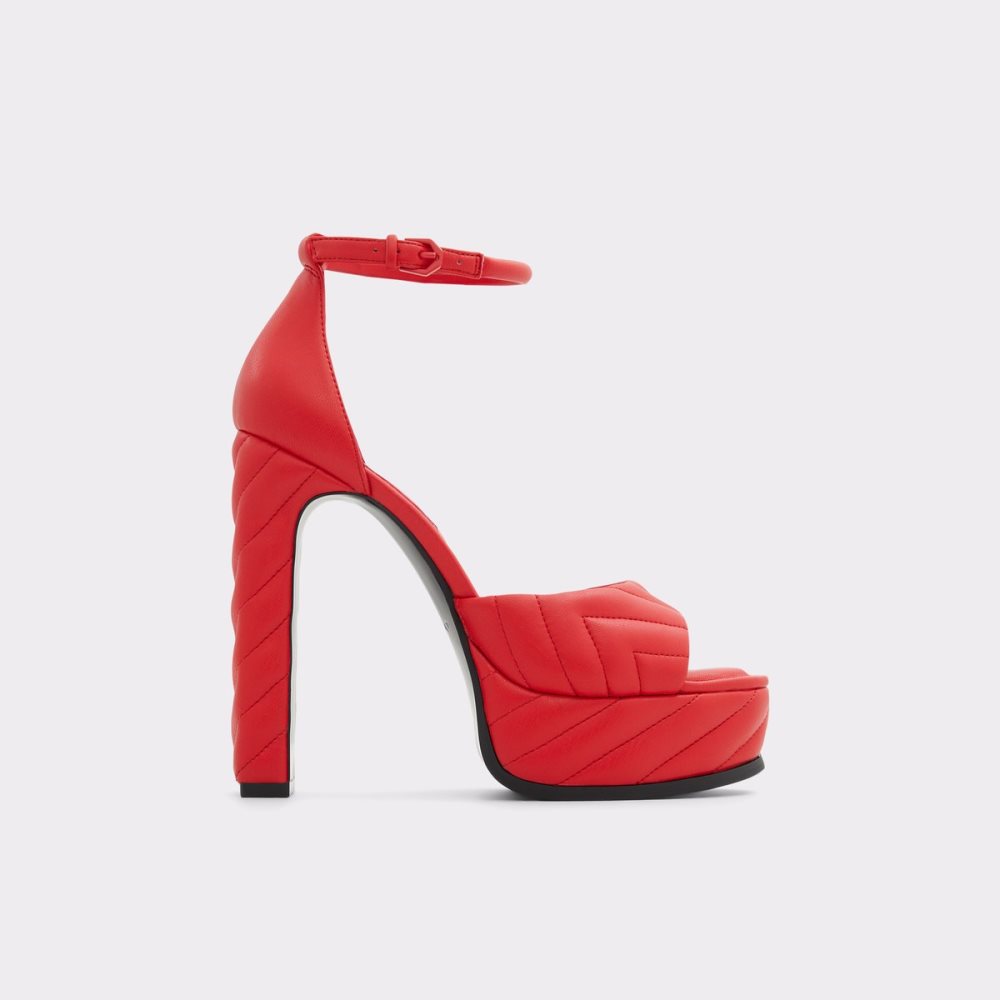 Red Aldo Milena Strap Heeled Sandal - Plateforme Platform Shoes | 49GTZHROK