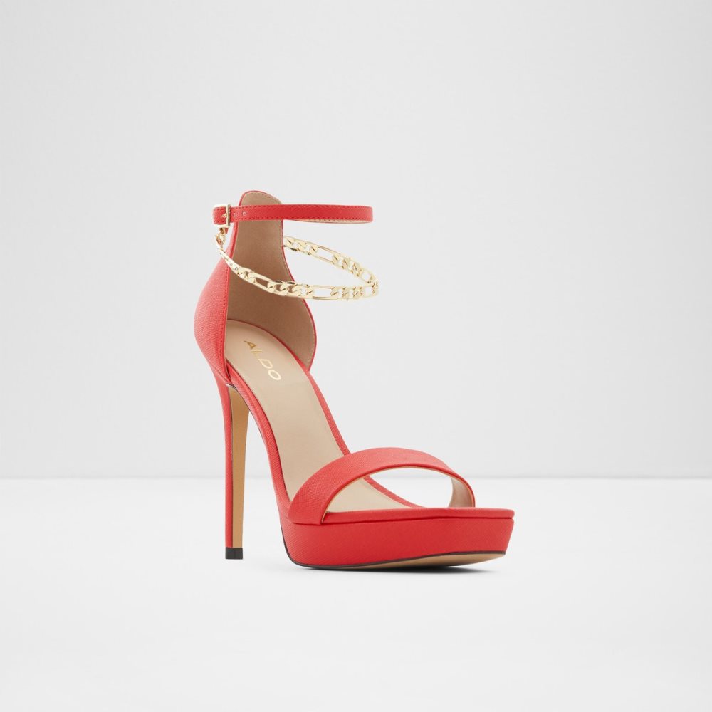 Red Aldo Scarlettchain High Sandal - Stiletto Platform Shoes | 17LXCNJRM