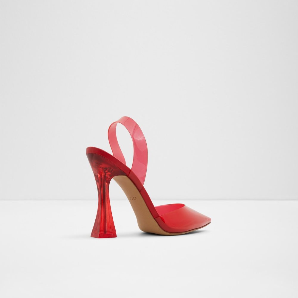 Red Aldo Solanti Sling Back High Block Heels | 23OJPVCRU