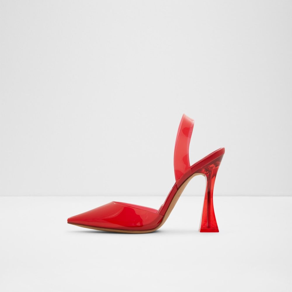 Red Aldo Solanti Sling Back High Block Heels | 23OJPVCRU