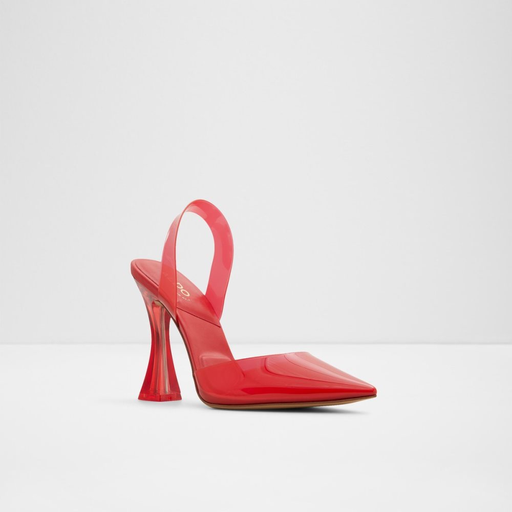 Red Aldo Solanti Sling Back High Block Heels | 23OJPVCRU