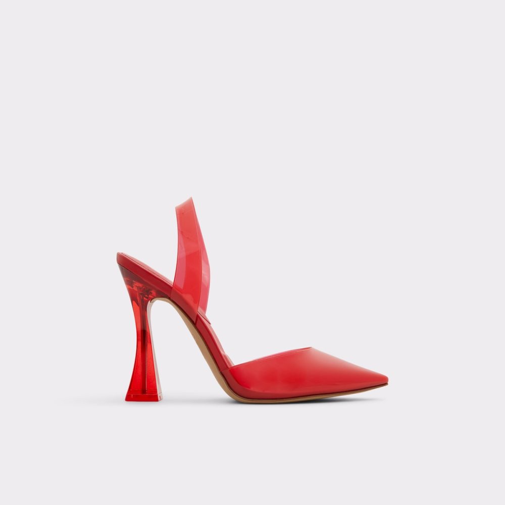 Red Aldo Solanti Sling Back High Block Heels | 23OJPVCRU