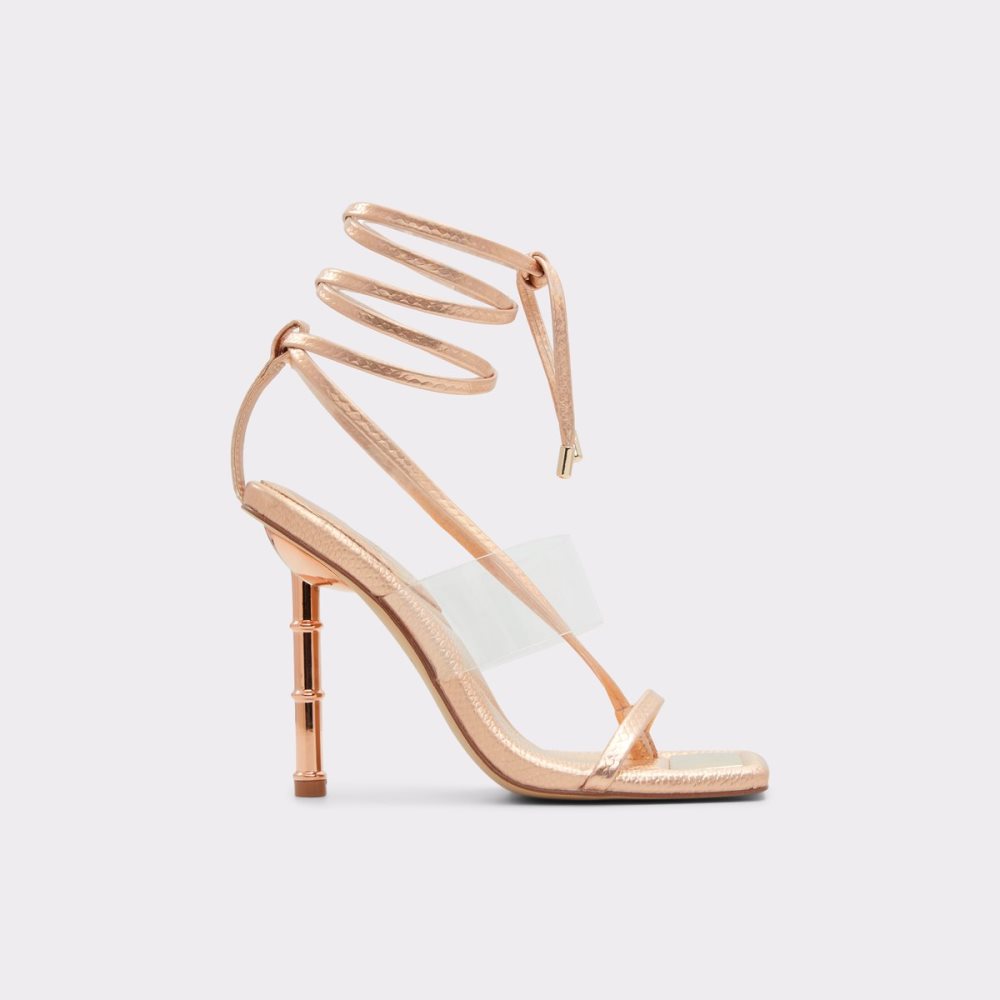 Rose Gold Aldo Elektra Strappy Heeled Sandal Sandals | 45JSYLUHZ