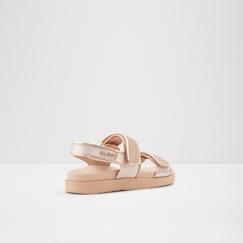 Rose Gold Aldo Eowiliwia Sling Back Flat Sandal Sandals | 02GEJXVKA