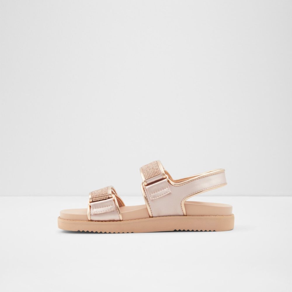 Rose Gold Aldo Eowiliwia Sling Back Flat Sandal Sandals | 02GEJXVKA