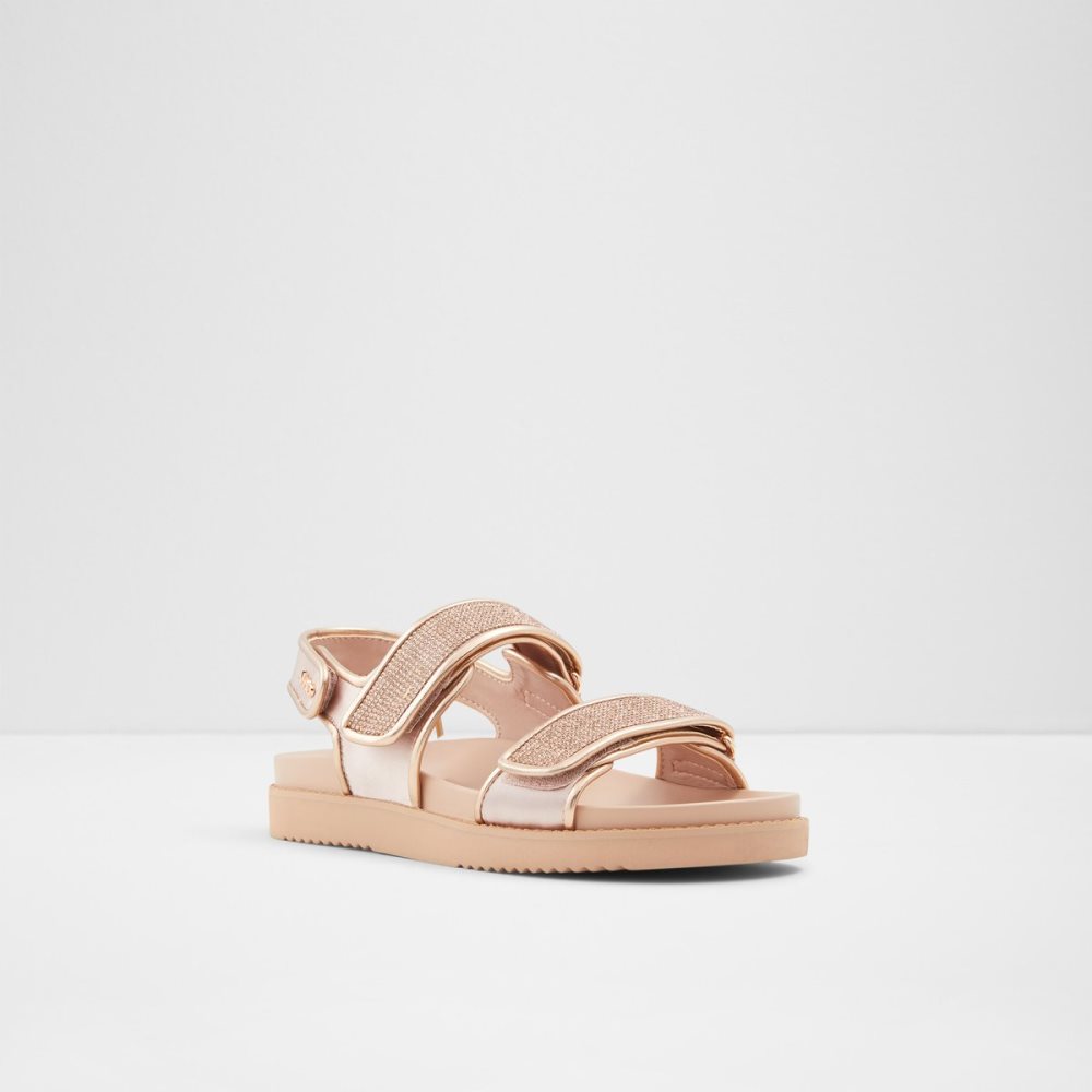 Rose Gold Aldo Eowiliwia Sling Back Flat Sandal Sandals | 02GEJXVKA