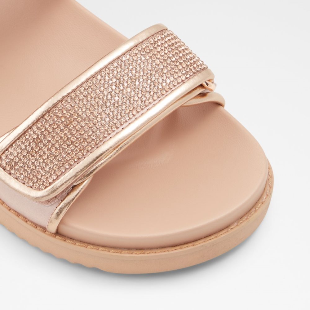 Rose Gold Aldo Eowiliwia Sling Back Flat Sandal Sandals | 02GEJXVKA