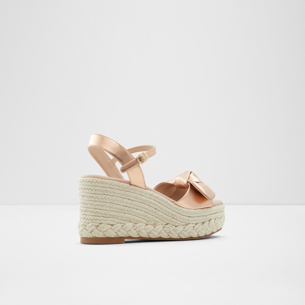 Rose Gold Aldo Macrama Wedge Sandal - Wedge Sandals | 48IGDNYSF