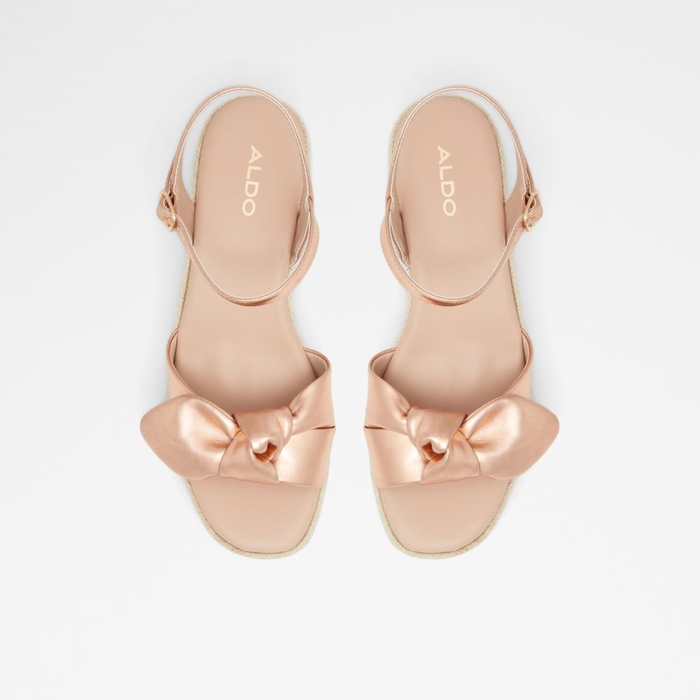 Rose Gold Aldo Macrama Wedge Sandal - Wedge Sandals | 48IGDNYSF