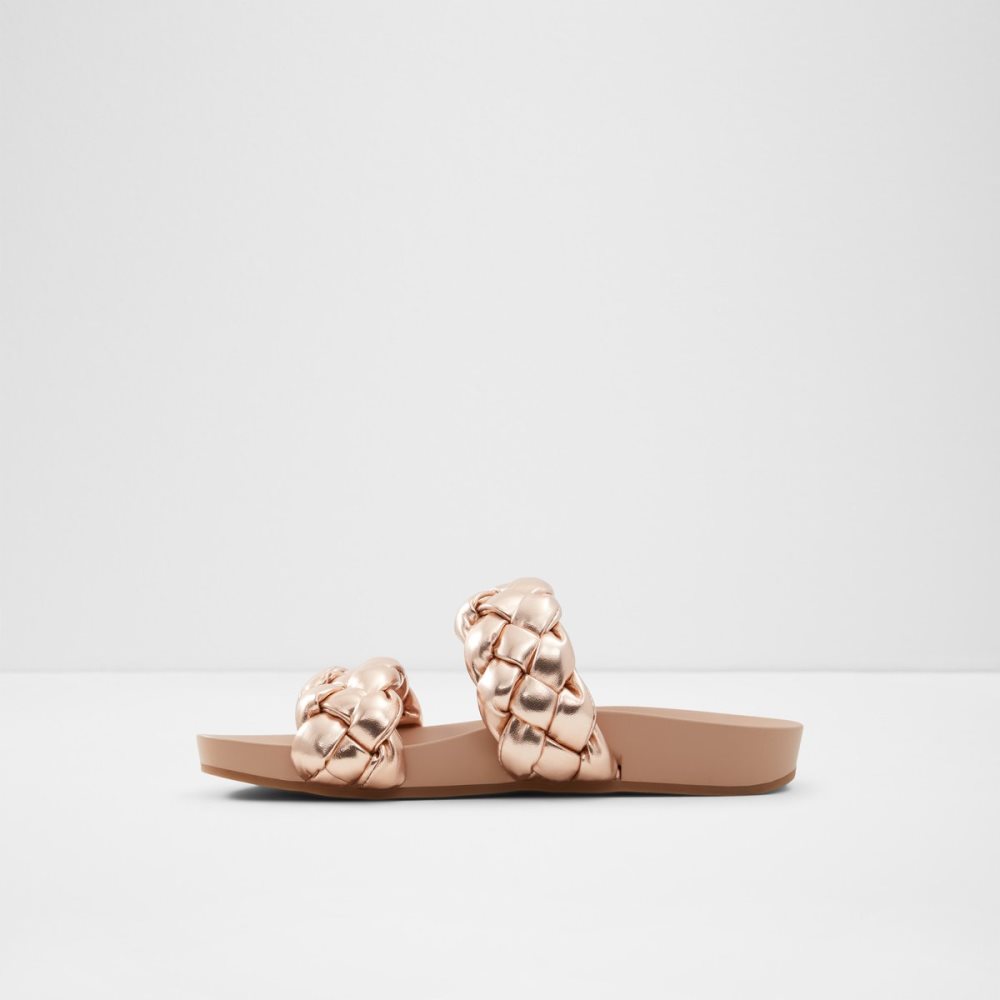 Rose Gold Aldo Oaka Slide Sandal Sandals | 96KNIAHMU