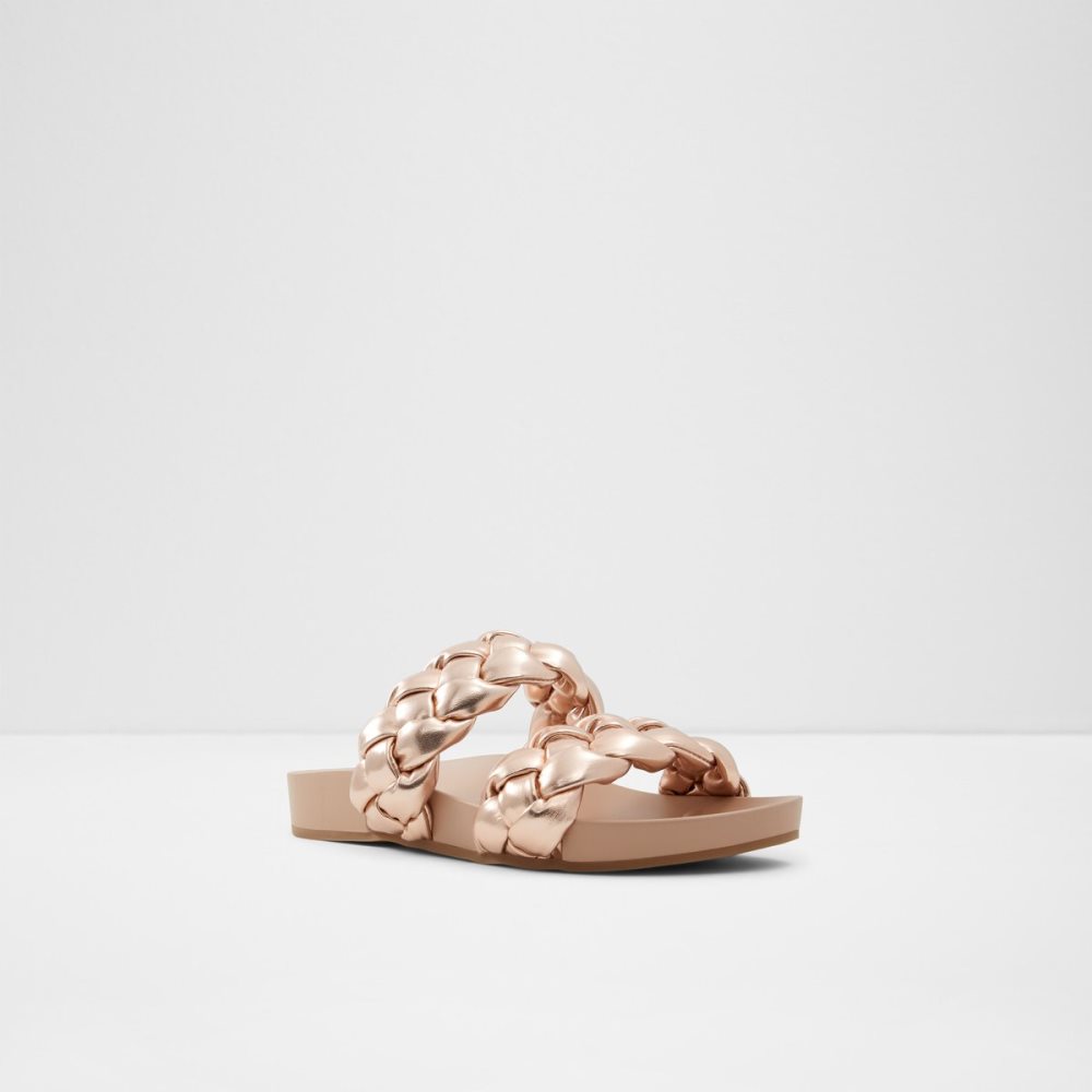 Rose Gold Aldo Oaka Slide Sandal Sandals | 96KNIAHMU