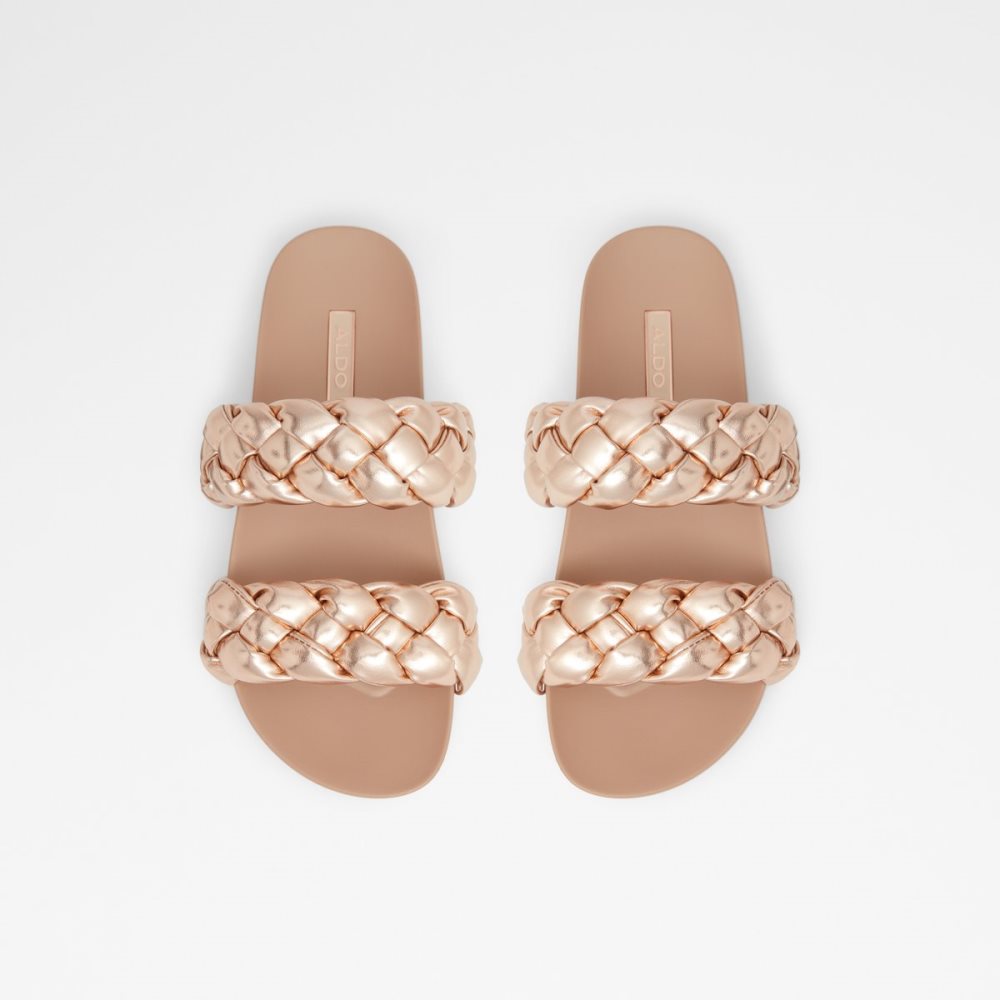 Rose Gold Aldo Oaka Slide Sandal Sandals | 96KNIAHMU