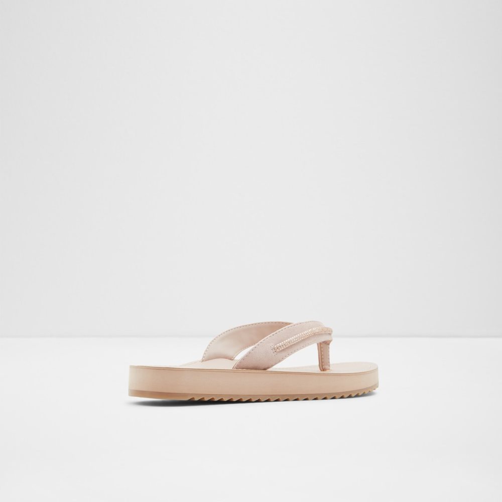 Rose Gold Aldo Polo Flip Flops Sandals | 42MWYAROB