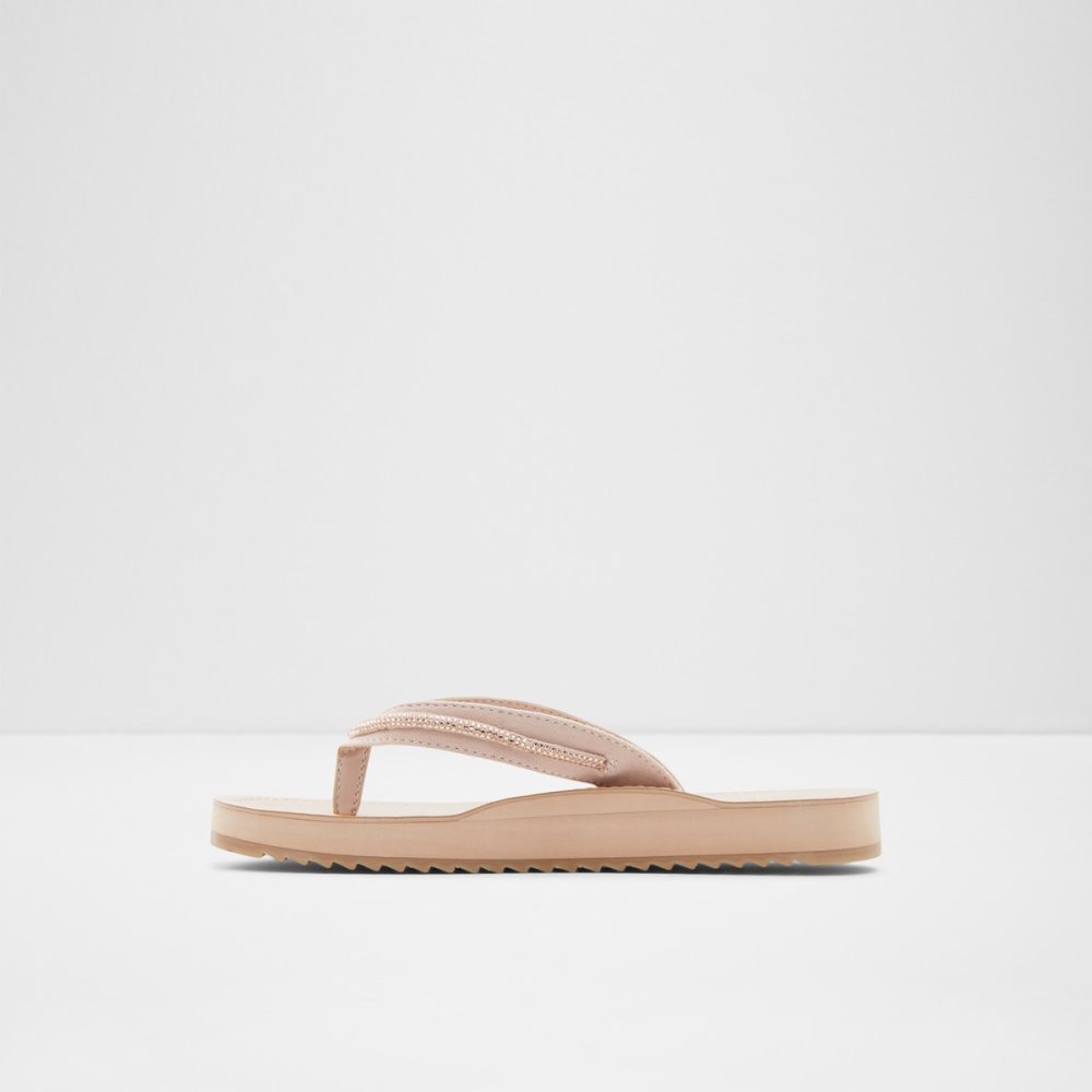 Rose Gold Aldo Polo Flip Flops Sandals | 42MWYAROB