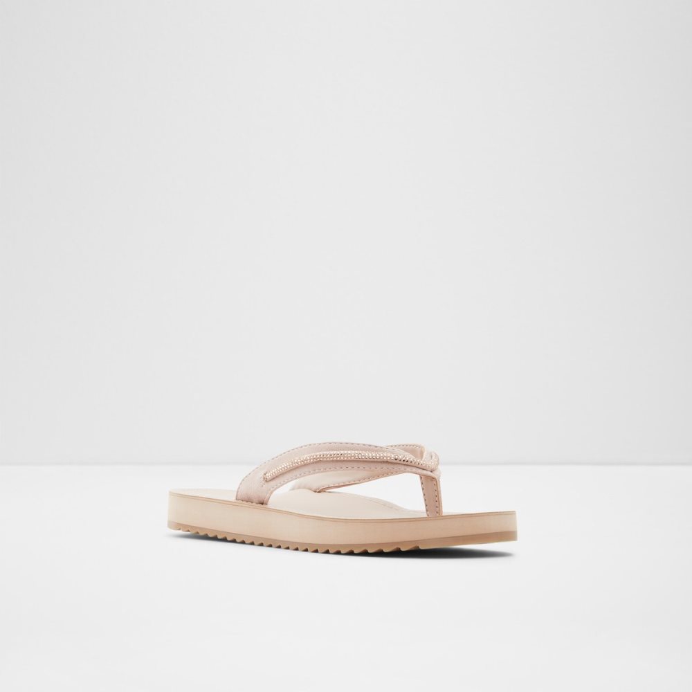 Rose Gold Aldo Polo Flip Flops Sandals | 42MWYAROB