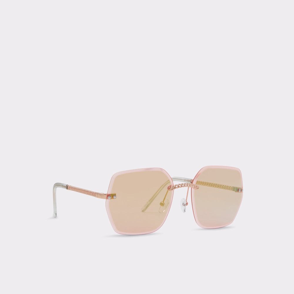 Rose Gold Aldo Yeranna Rectangle Sunglasses | 41ARIHJDF