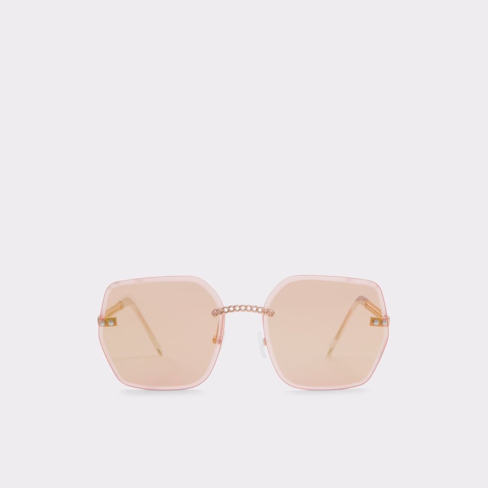 Rose Gold Aldo Yeranna Rectangle Sunglasses | 41ARIHJDF