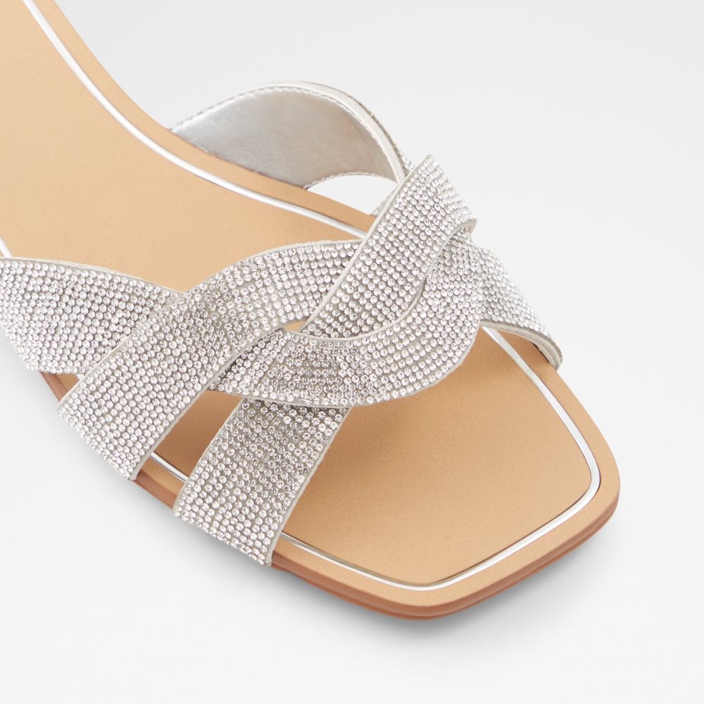 Silver Aldo Coredith Slide Sandal Sandals | 54WZOKEMJ