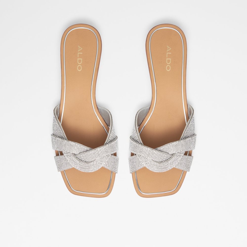 Silver Aldo Coredith Slide Sandal Sandals | 54WZOKEMJ