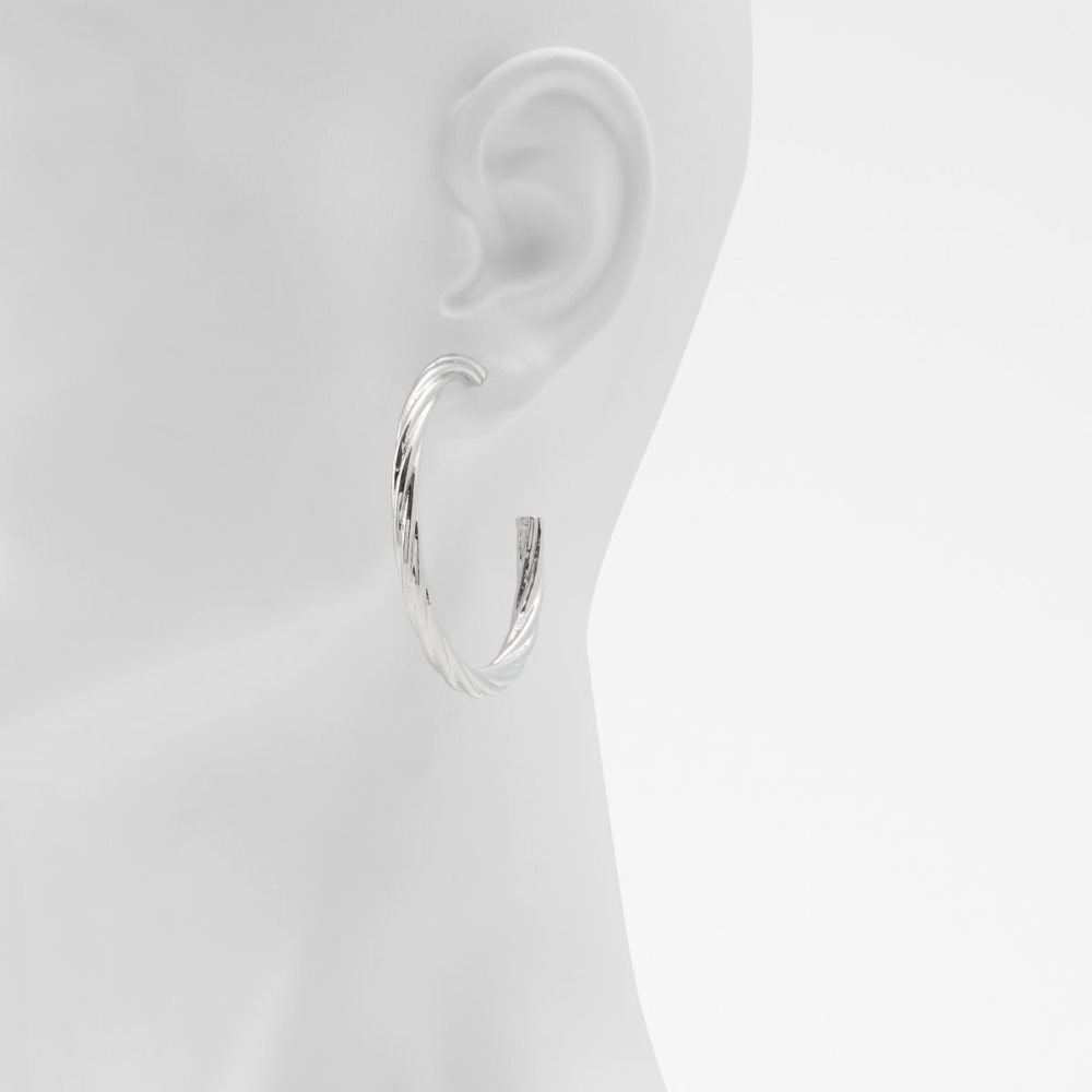 Silver Aldo Gweasean Hoop Earrings | 23ZHFMOXT