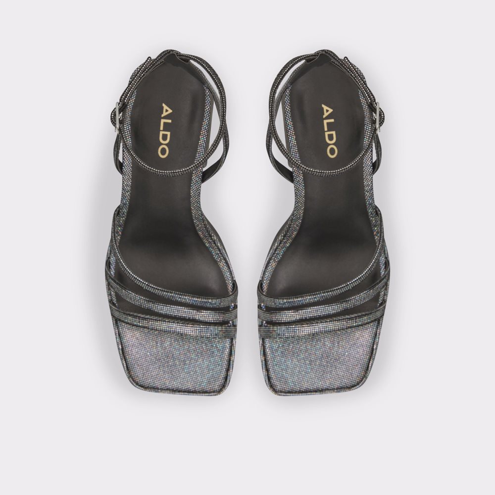 Silver Aldo Landabriver Strappy Heeled Sandal - Flatform Platform Shoes | 92NGUJWBR