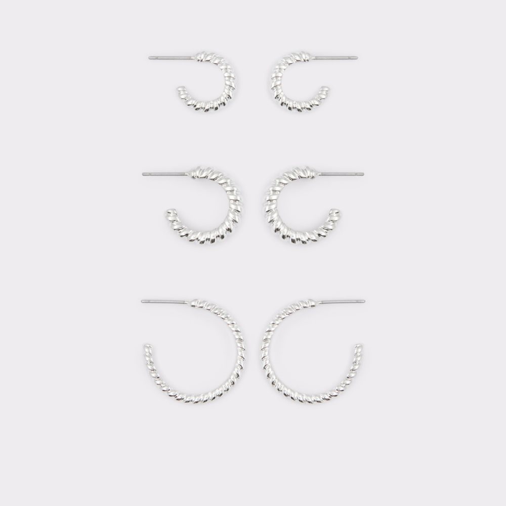 Silver Aldo Ocoelin Hoop Earrings | 63SEOFBPZ