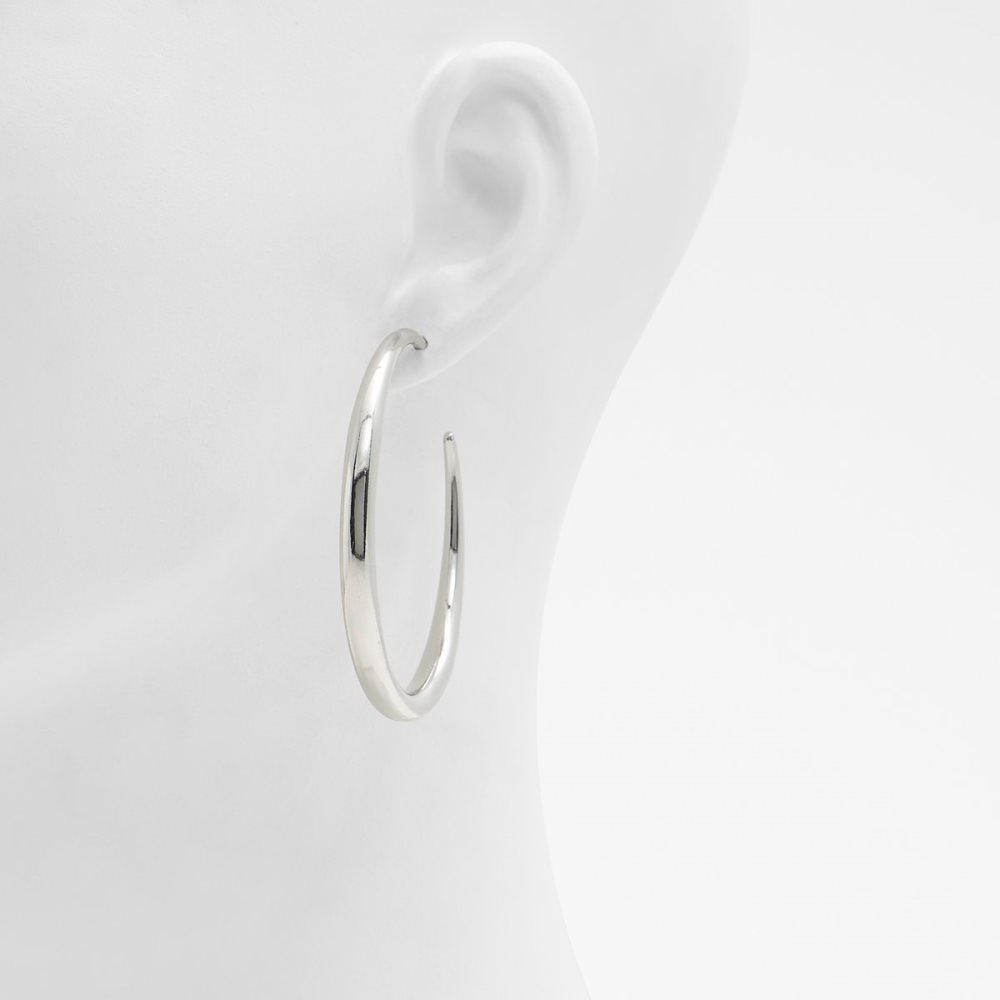 Silver Aldo Veinante Hoop Earrings | 75OLYZANR