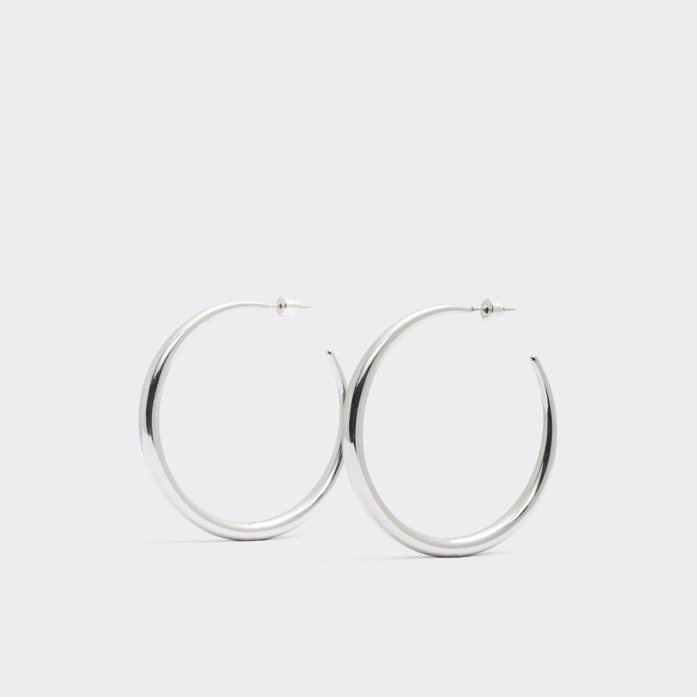 Silver Aldo Veinante Hoop Earrings | 75OLYZANR