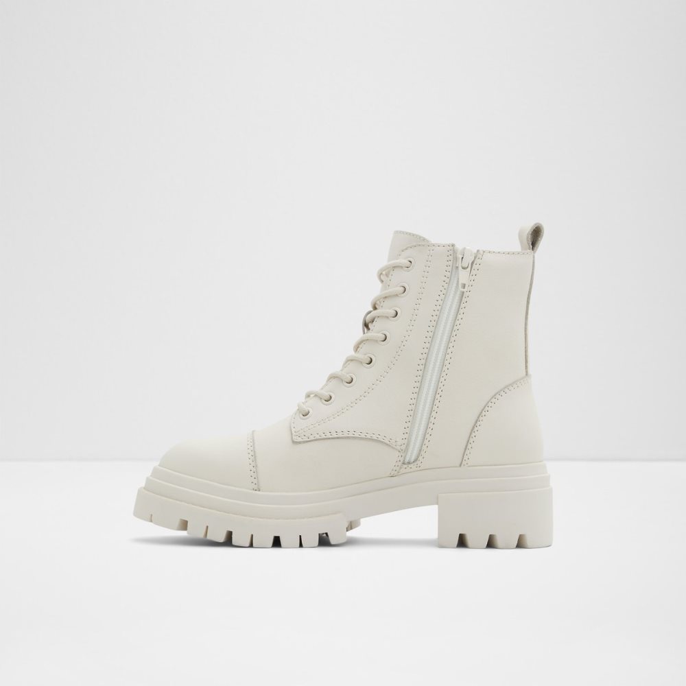 White Aldo Bigmark - Lug Sole Combat Boots | 07EQMSIVP