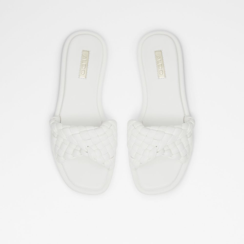 White Aldo Chicago Slide Sandal Sandals | 68ZAULNCH