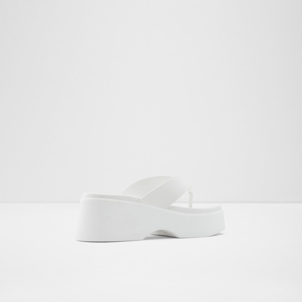 White Aldo Delphy Thong Wedge Sandal - Flatform Sandals | 59PMDRIUK