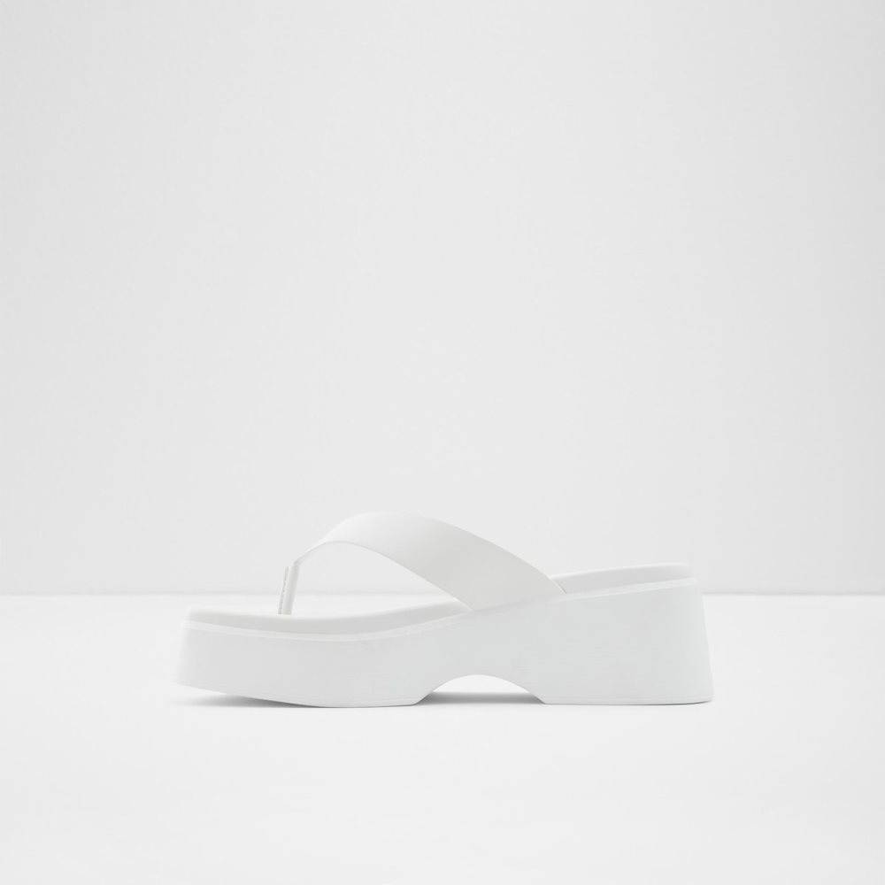 White Aldo Delphy Thong Wedge Sandal - Flatform Sandals | 59PMDRIUK